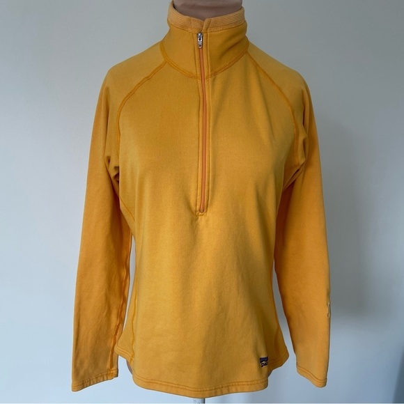 Patagonia Vintage Yellow 1/2 Zip Grid Regulator Fleece Base Layer Pullover EUC M - Picture 1 of 10